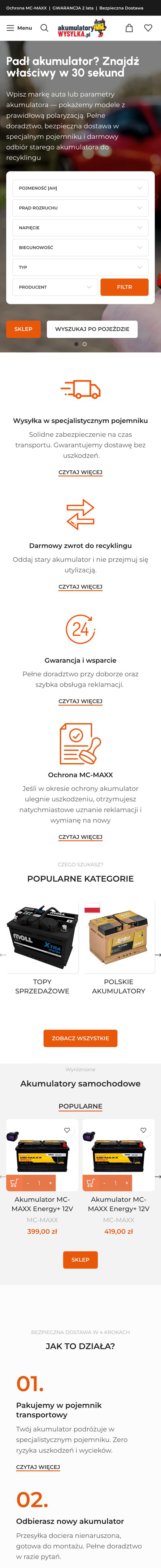 akumulatorywysylka.pl: sklep na telefonie