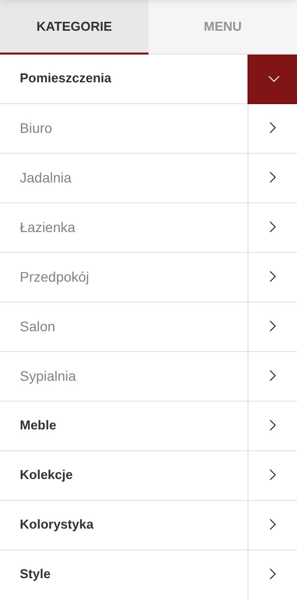 Almar Meble: menu według pokoi – salon, sypialnia, przedpokój