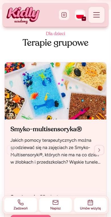 Kidly Academy: terapie grupowe na telefonie