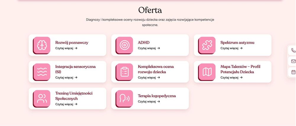 Kidly Academy: wybiera obszar wsparcia