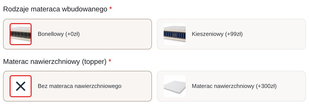 Konfigurator Niuko: wybiera materac