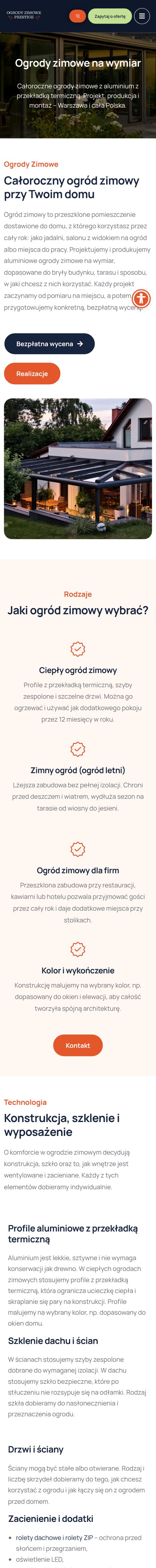 Ogrody Zimowe Prestige: podstrona ogrodów zimowych