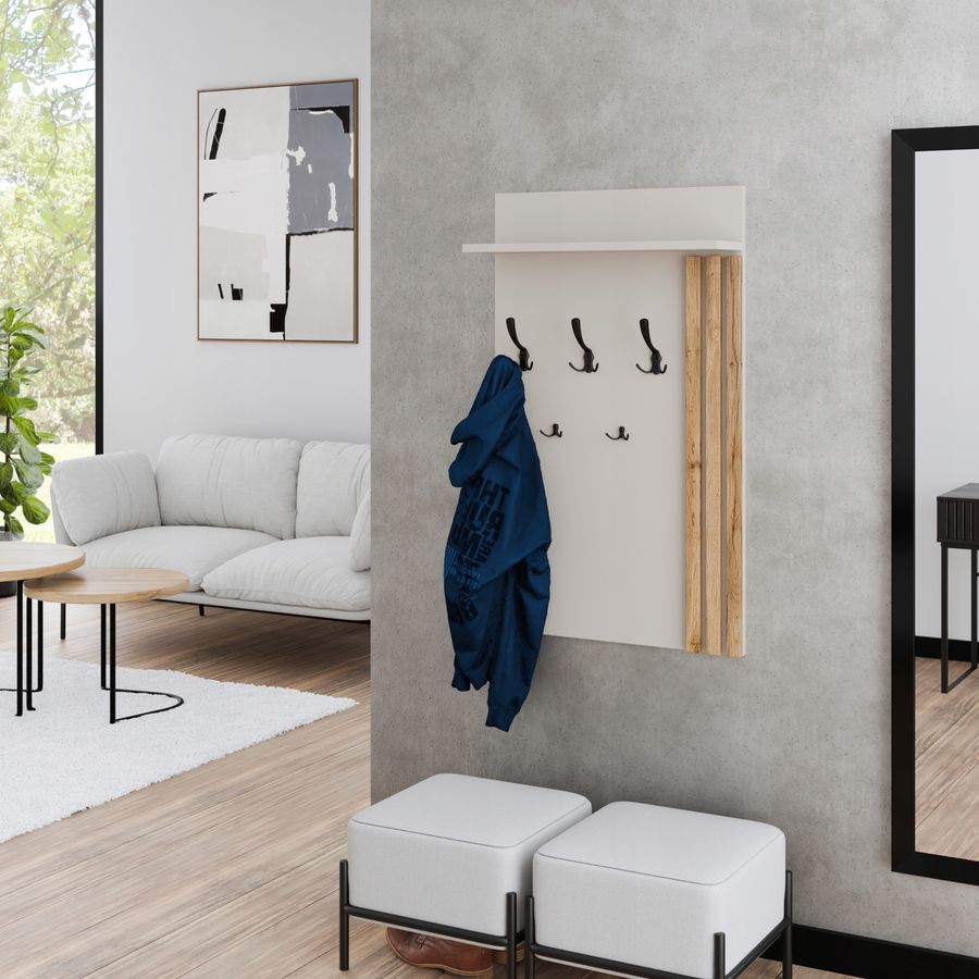 Partner Loft: biały wieszak w przedpokoju