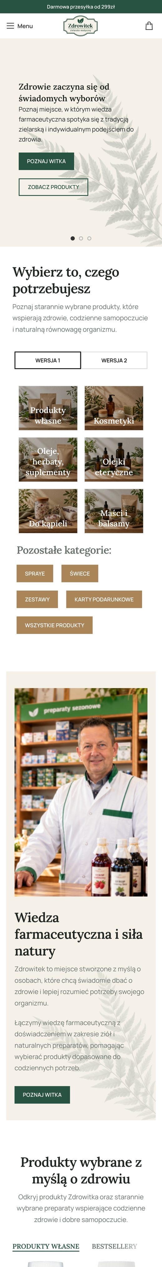 Zdrowitek: sklep na telefonie